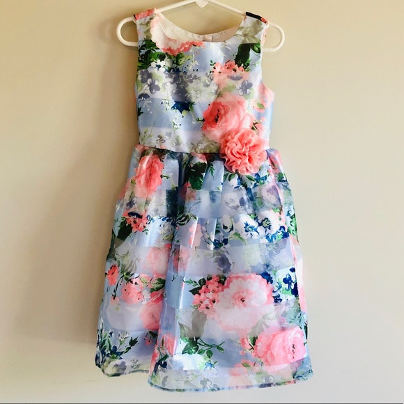 Jona Michelle Beautiful Floral Striped Dress - Picture 2 of 6